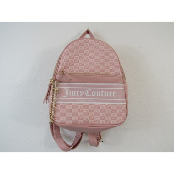 NWT Juicy Couture Pink Diamond Pullout Pouch Backpack Baby Pink Blush White
